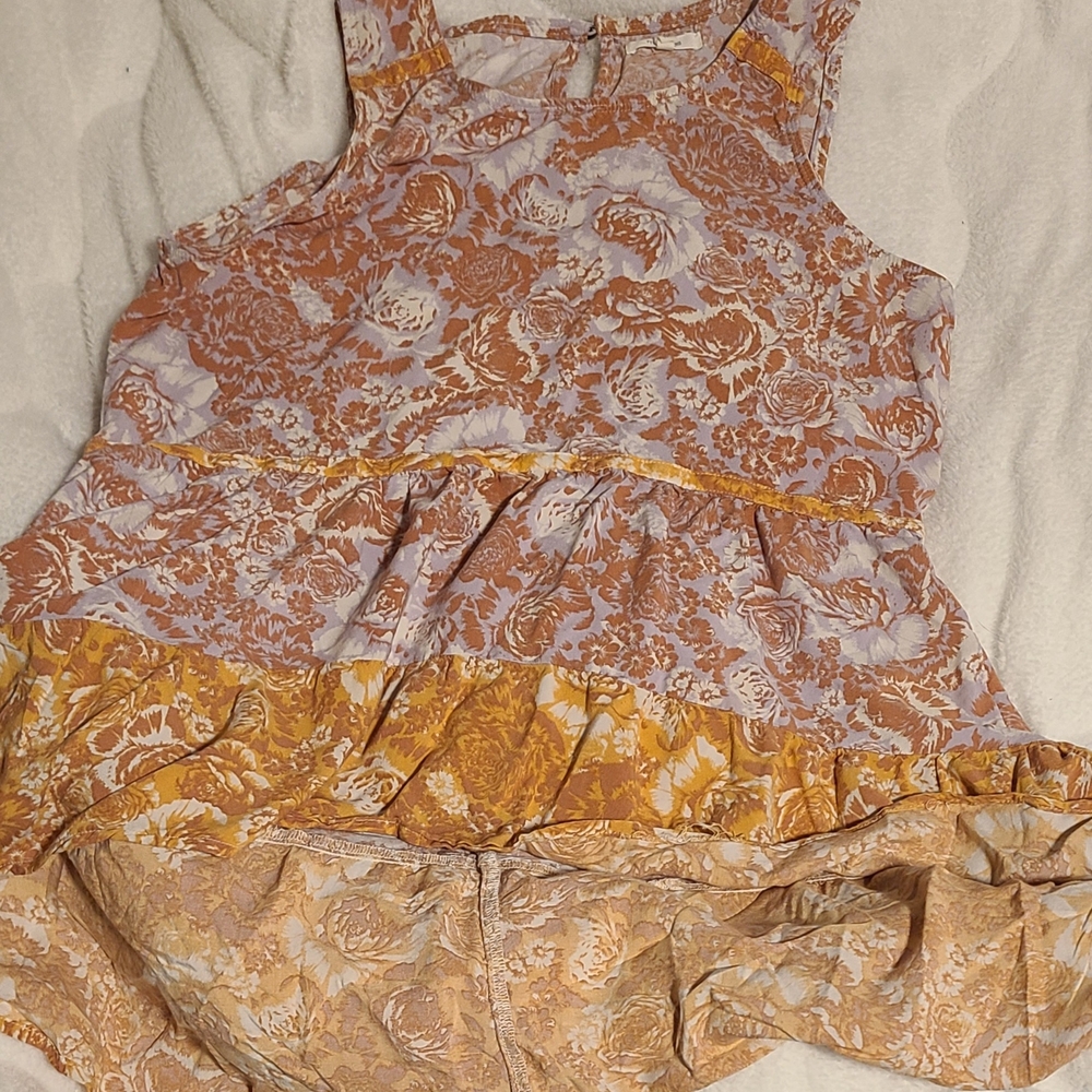 Maurices Floral Tank - Orange and Yellow